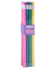 Σετ λαμπερά μολύβια με γόμα Apli - 8 τεμάχια