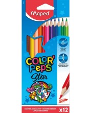 Σετ χρωματιστά μολύβια Maped Color Peps - Star, 12 χρώματα -1