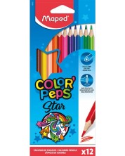 Σετ χρωματιστά μολύβια Maped Color Peps - Star, 12 χρώματα