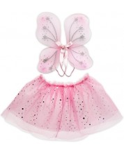 Σετ Micki - ροζ φούστα και φτερά με αστεράκια