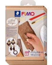 Σετ  Πηλός Staedtler Fimo Soft - Wood Design, 4 х 25 g