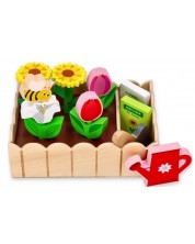 Σετ ξύλινων παιχνιδιών Lelin - Λουλούδια για φύτευση -1