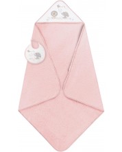 Σετ παιδικής πετσέτας με σαλιάρα  Interbaby - Cachirulo Pink, 100 x 100 cm -1