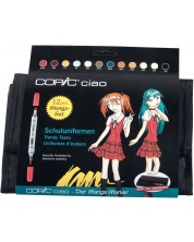 Σετ μαρκαδόρου με νεσεσέρ Copic Ciao - Trendy Teens Manga Case, 12 χρώματα