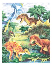 Σετ για σχέδιο με χρωματιστά μολύβια Royal - Dinosaurs, 22 x 30 cm