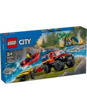 Κατασκευαστής LEGO City - Πυροσβεστικό όχημα 4 х 4 με ναυαγοσωστική λέμβο (60412)