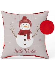 Χριστουγεννιάτικο μαξιλάρι χιονάνθρωπος Amek Toys  - Happy winter	 -1