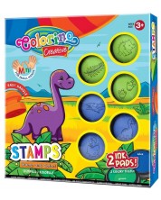Σετ χρωματισμού Colorino Creative - Stamps και Dino Pads