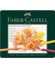 Σετ με χρωματιστά μολύβια Faber-Castell Polychromos - 24 χρώματα
