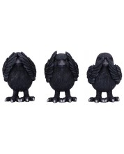 Σετ αγαλματίδια Nemesis Now Adult: Humor - Three Wise Ravens, 8 cm