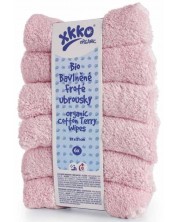 Σετ βαμβακερές πετσέτες Xkko - Baby Pink, 21 х 21 cm,6 τεμάχια -1