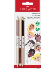 Σετ μολύβια διπλής όψης Faber-Castell - Παιδιά του κόσμου, 3 τεύχη
