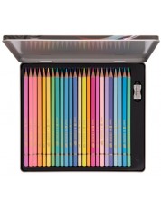 Σετ χρωματιστά μολύβια Daco - 24 χρώματα, μεταλλικό κουτί