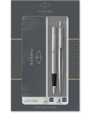Σετ πένα Parker Jotter Stainless Steel - Με στυλό, επάργυρο -1