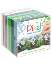 Δημιουργικό σετ με εικονοστοιχεία Pixelhobby - Classic - Κύβος, Panda -1