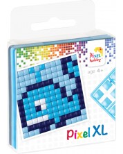 Δημιουργικό σετ με εικονοστοιχεία Pixelhobby - XL, Φάλαινα, 4 χρώματα