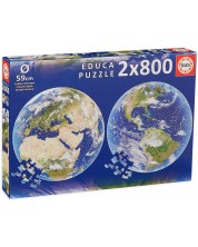 Στρογγυλό παζλ  Educa 2 x 800 κομμάτια - Γη