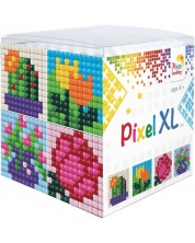 Δημιουργικό σετ με εικονοστοιχεία Pixelhobby - XL, Κύβος, Λουλούδια -1