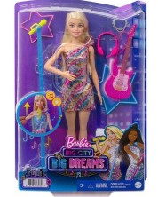 Κούκλα Mattel Barbie Big City - Barbie Malibu, με πολύχρωμο φόρεμα και αξεσουάρ