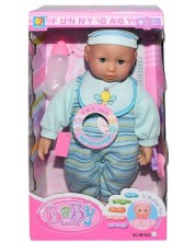 Κούκλα μωρό Raya Toys - Με χαρακτηριστικά και αξεσουάρ, μπλε
