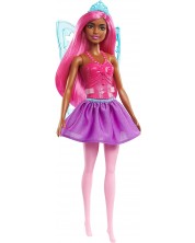 Κούκλα Barbie Dreamtopia - Barbie νεράιδα με φτερά, με ροζ μαλλιά -1
