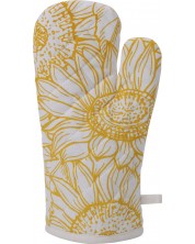 Γάντι κουζίνας με λουλούδια  H&S - 18 x 32 cm, βαμβακερό, κίτρινο