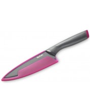 Μαχαίρι κουζίνας Tefal - Fresh Kitchen Chef, 15 cm, μαύρο/ροζ