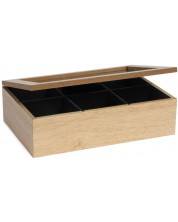 Κουτί για τσάι με 6 τμήματα HIT - Φυσικό ξύλο -1