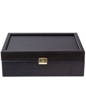 Κουτί για πιόνια σκακιού Manopoulos -ξύλινο, μαύρο, 17 x 11,7 εκ -1