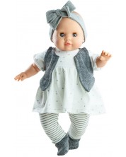 Κούκλα-μωρό Paola Reina Manus - Άγαθα, με τουνίκ με αστέρια και γκρι γιλέκο, 36 εκ -1