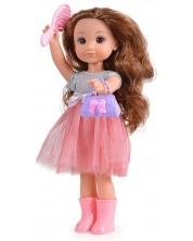 Κούκλα Moni - Με φόρεμα με ροζ τούλι και ροζ μπότες, 36 εκ