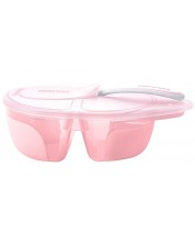 Κουτί φαγητού με δύο θήκες και ένα σκεύος KikkaBoo - Tasty,ροζ -1