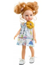 Κούκλα Paola Reina Amigas - Ντάσα, με κοντό φόρεμα με σπίτια και 2 αχίδια, 32 cm -1