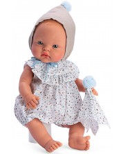 Κούκλα Asi Dolls - Μωρό Άλεξ, με χρωματιστό κορμάκι και καπέλο με πον πον, 36 εκ -1