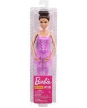 Κούκλα Mattel Barbie - Μπαλαρίνα με καστανά μαλλιά και μωβ φόρεμα