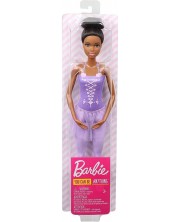 Κούκλα Mattel Barbie - Μπαλαρίνα, με μαύρα μαλλιά και μωβ φόρεμα -1