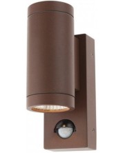 LED Εξωτερική Απλίκα  με αισθητήρα Smarter - Vince 9455, IP54, 240V, 2x3W, σκούρο καφέ -1