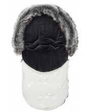 Πολυτελές χειμερινος σάκος καροτσιού New Baby - 48 х 98 cm, μπεζ -1