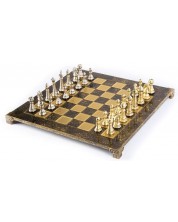 Πολυτελές σκάκι Manopoulos - Staunton,καφέ και χρυσό, 44 x 44 εκ