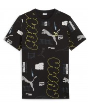 Ανδρικό μπλουζάκι Puma - Classics Brand Love Aop , μαύρο