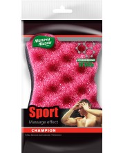 Σφουγγάρι μπάνιου Melochi Zhizni - Sport Champion, 1 τεμάχιο, μαύρο και ροζ -1