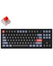 Μηχανικό πληκτρολόγιο Keychron - V3 TKL Knob QMK, Red, Frosted Black -1