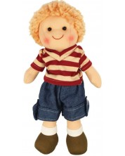 Μαλακή κούκλα Bigjigs - Χάρι, με μπλουζάκι και σορτς, 28 εκ -1