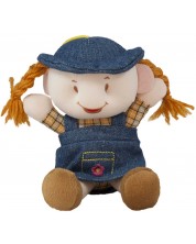 Απαλή   κούκλα Amek Toys - Κορίτσι με τζιν ρούχα, 12 cm