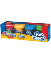 Πλαστελίνη μαλακή Colorino Creative - Fun Dough, 4 χρώματα