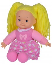 Μαλακή κούκλα Simba Toys - Flower Dolly, με ξανθά μαλλιά και ροζ φόρεμα -1