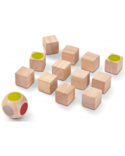 Memo παιχνίδι με ξύλινους κύβους PlanToys - Θυμήσου τα χρώματα -1