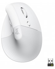 Ποντίκι Logitech - Lift Vertical EMEA, οπτικό, ασύρματο, άσπρο -1