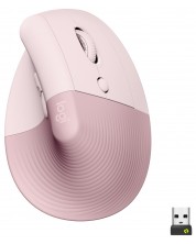 Ποντίκι Logitech - Lift Vertical EMEA, οπτικό, ασύρματο, ροζ -1