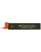 Μίνι γραφίτες  Faber-Castell - Super-Polymer, 1.0 mm, B, 12 τεμάχια -1